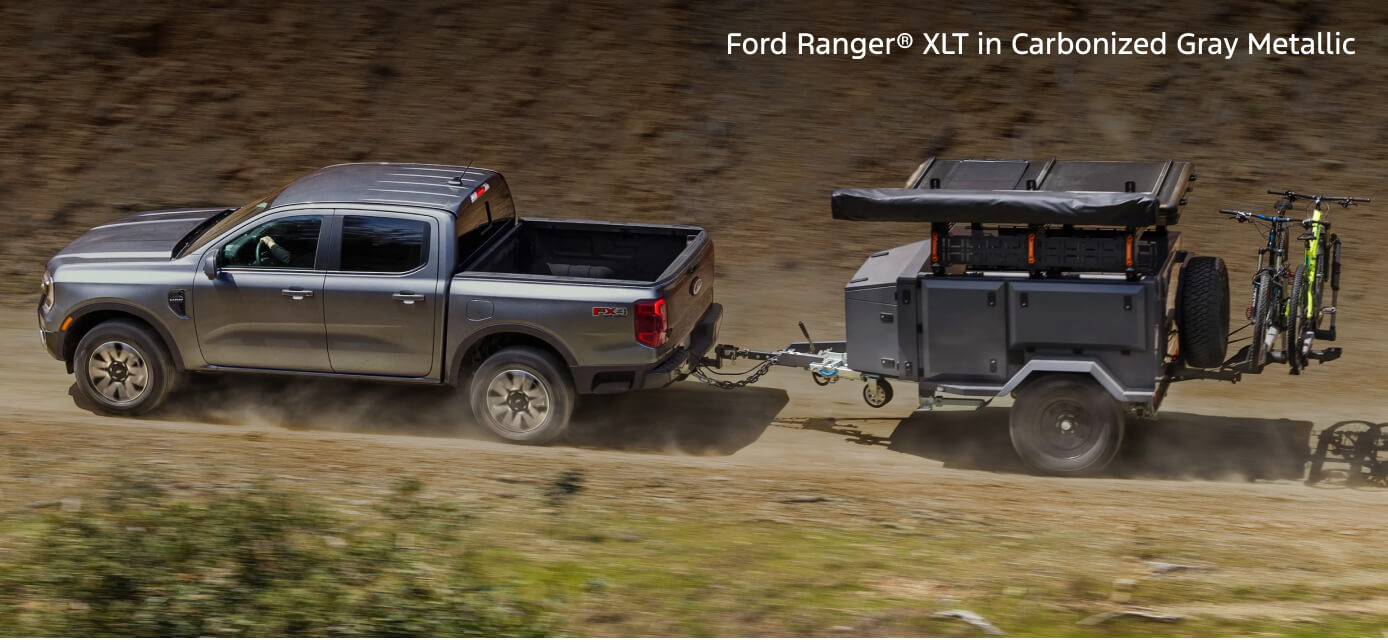 Ford Ranger XLT in Carbonized Gray Metallic Towing Cargo