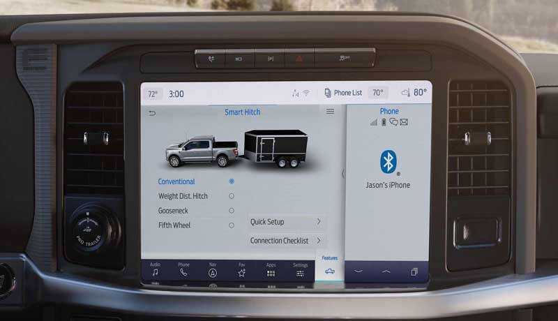 Driver's perspective looking at the Head-Up Display image projected onto the windshield