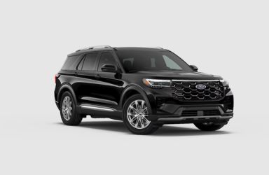 2026 Ford Explorer Agate Black Metallic Exterior on White Background