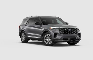 2026 Ford Explorer Carbonized Gray Metallic Exterior on White Background