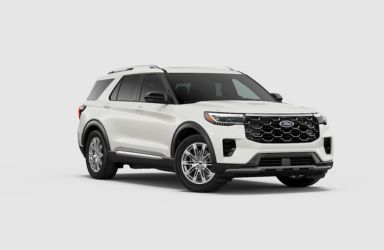 2026 Ford Explorer Star White Metallic Exterior on White Background
