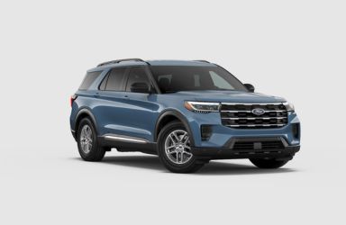 2026 Ford Explorer Vapor Blue Metallic Exterior on White Background