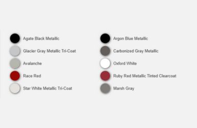 Diagram of Available 2026 Ford Super Duty Color Options with Color Swatches