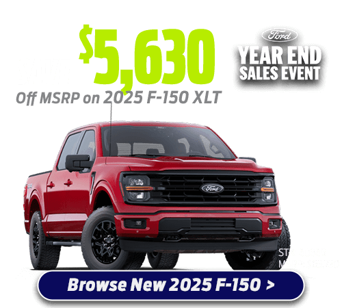 Save $5,630 off msrp on 2025 F-150 XLT at Butler Ford.