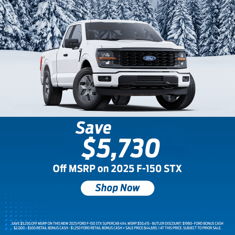 Save on 2025 F-150 at Butler Ford.