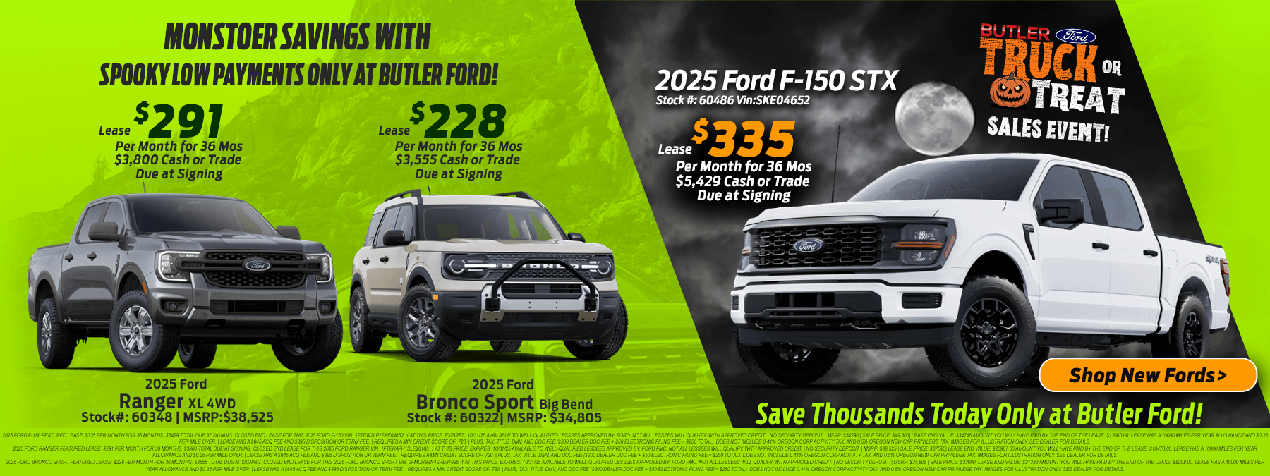 Savings on F150, Ranger, and Bronco Sport at Butler Ford.