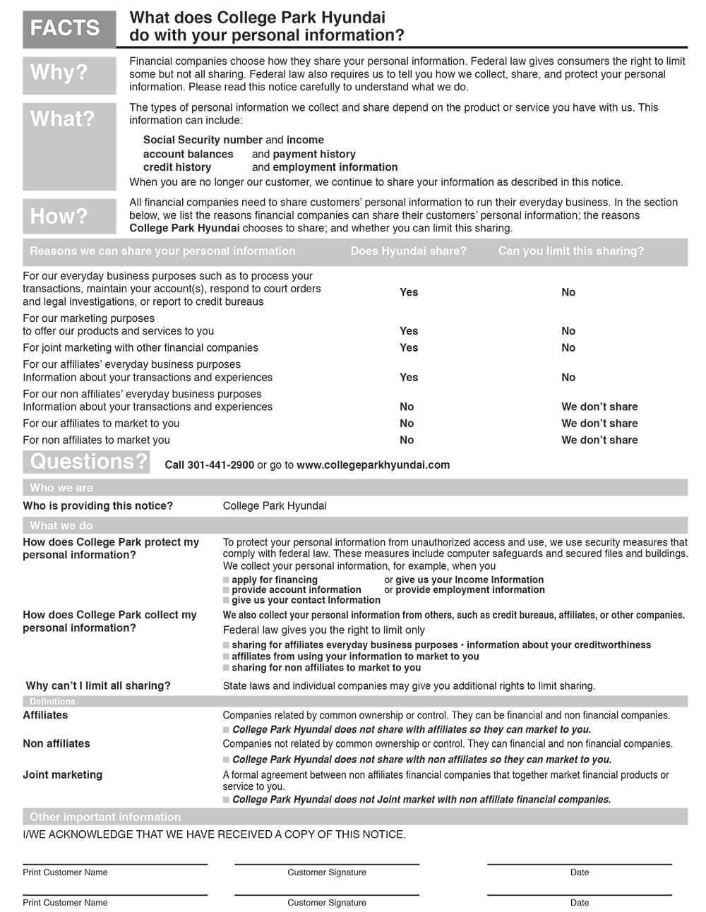 Financing Application