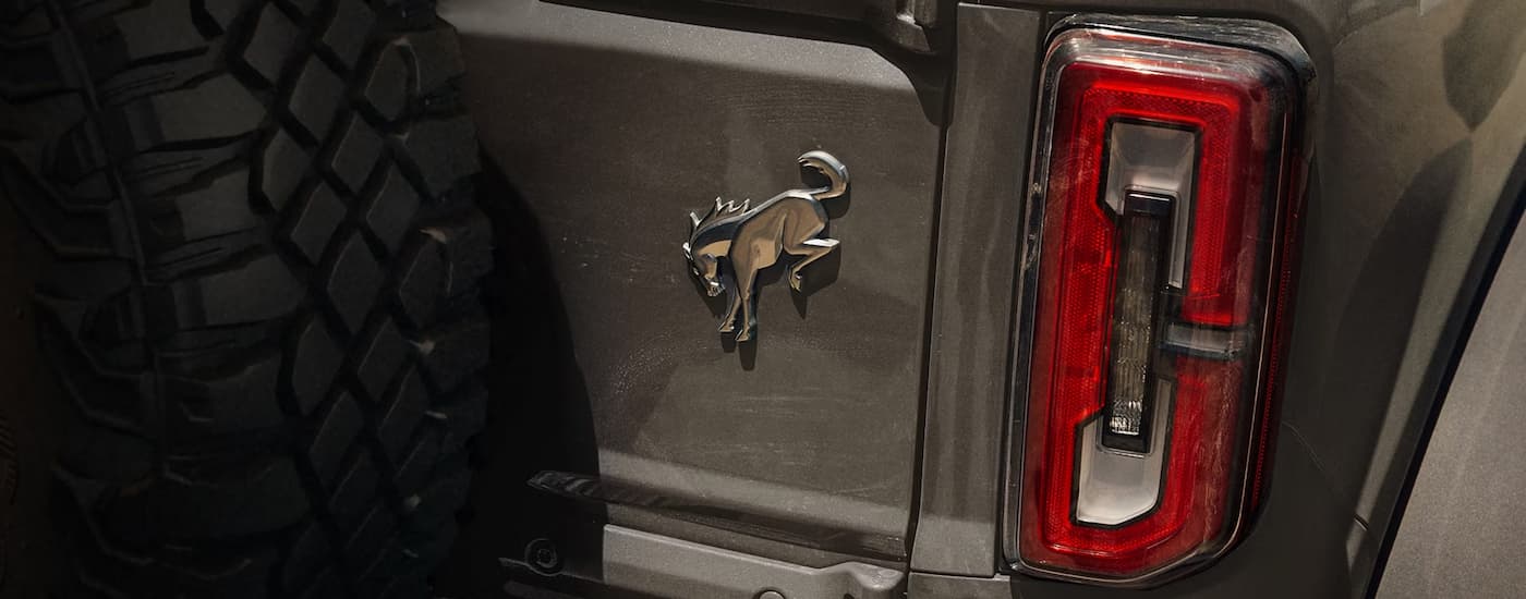 Rear badge on a grey 2026 Ford Bronco