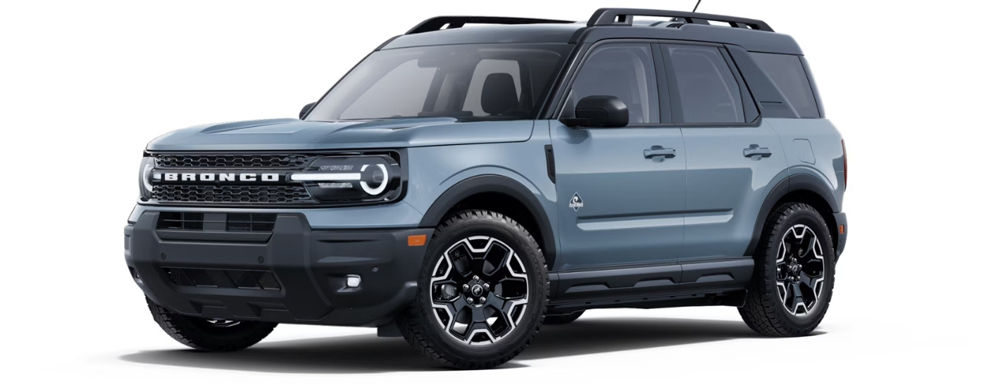 Blue 2026 Ford Bronco Sport Outer Banks angled left
