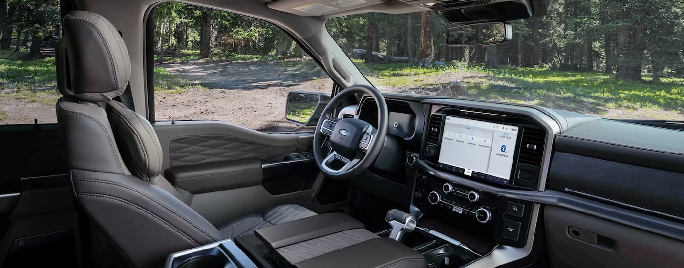 Front seating and dashboard in a 2026 Ford F-150