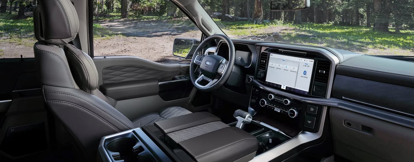 Infotainment display and dashboard inside a 2025 Ford F-150