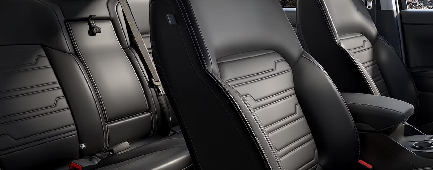 Black leather interior seating in a 2026 Ford Ranger for sale near Waller