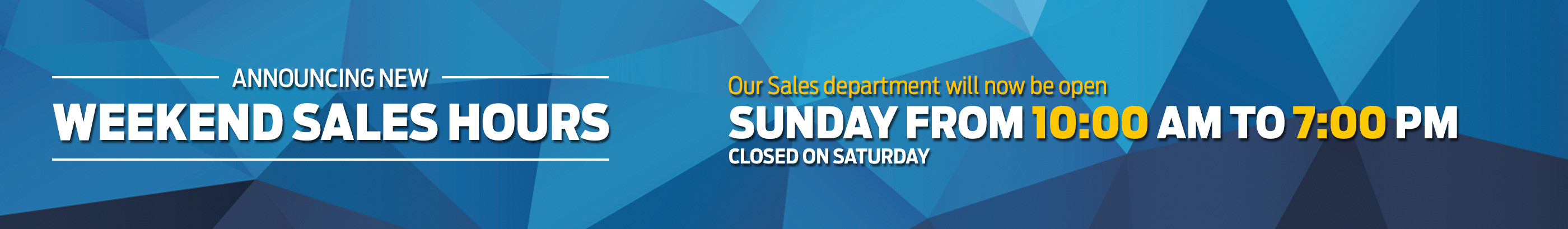 Weekend Sales Hours
