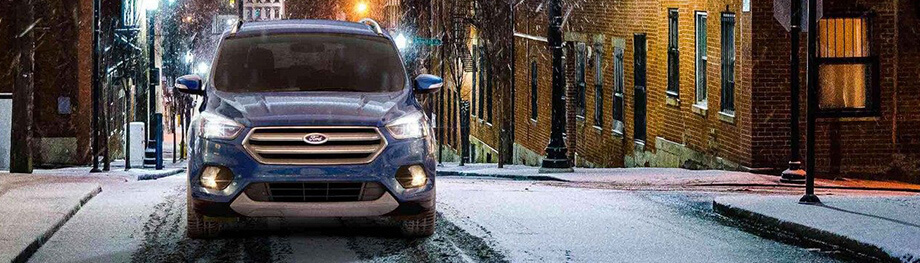 2018 Ford Escape blue in snow