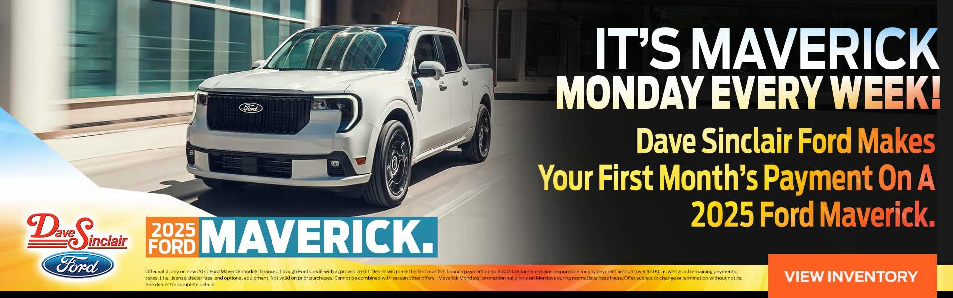 Ds Ford Maverick Monday Landing Page Banner