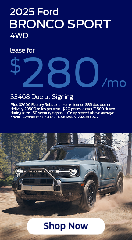 10 25 Bronco Sport Lease Special