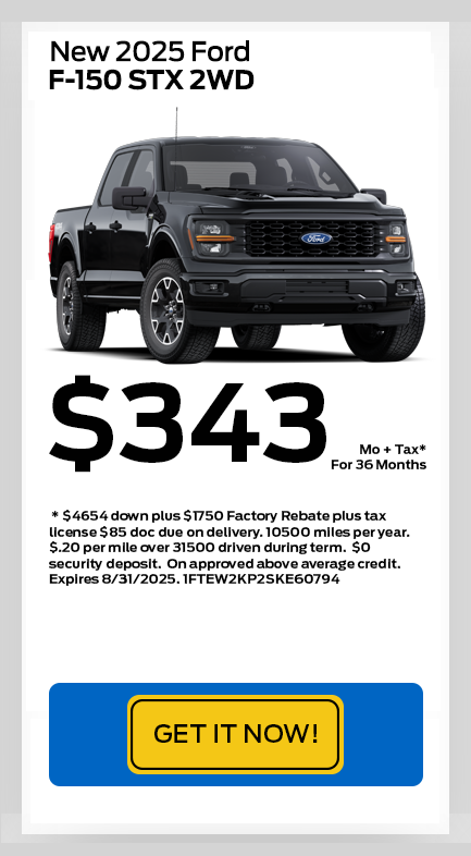 August 2025 F150 Stx 2wd Lease Special