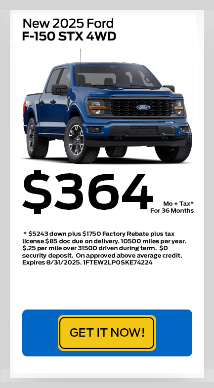 August 2025 F150 Stx 4wd Lease Special