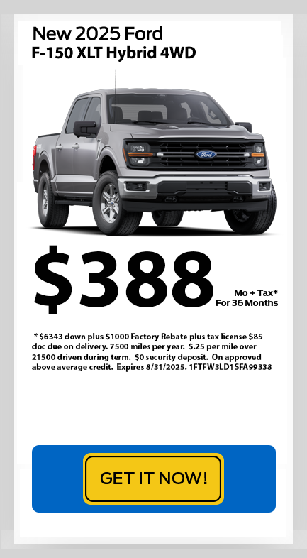 August 2025 F150 Xlt Hybrid 4wd Lease Special