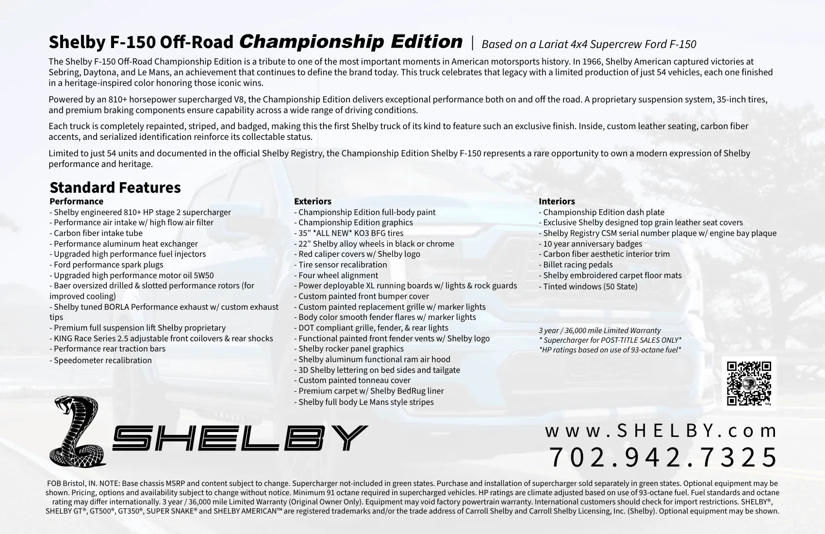 2026 Shelby F 150championshipedition Brochure 2