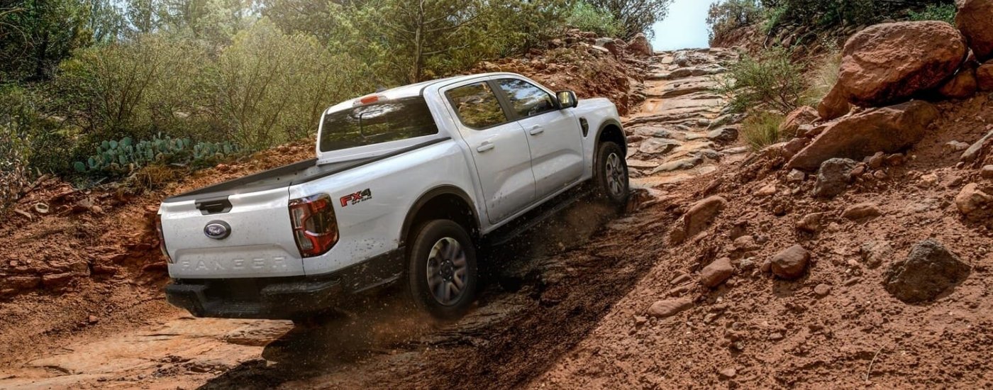 White 2024 Ford Ranger off-roading
