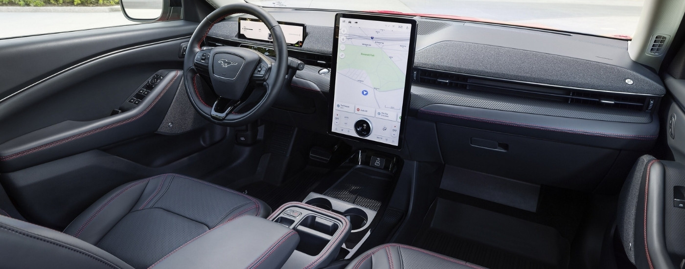 Infotainment screen in a 2025 Mustang Mach-E Premium Sport Appearance.