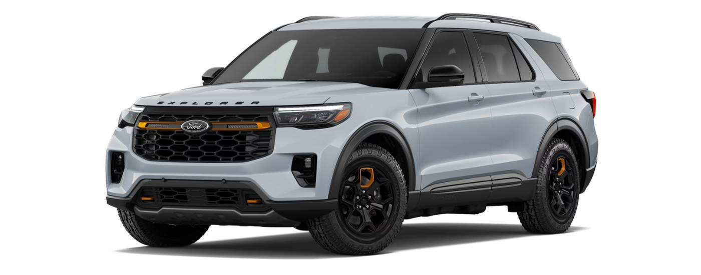 Grey 2026 Ford Explorer Tremor angled left