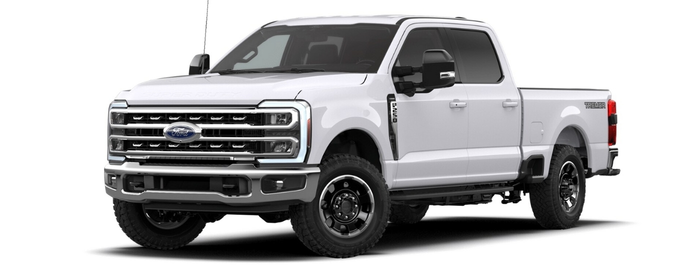 White 2026 Ford F-250 Lariat Tremor angled left
