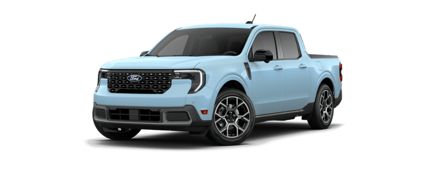 Light blue 2026 Ford Maverick angled left