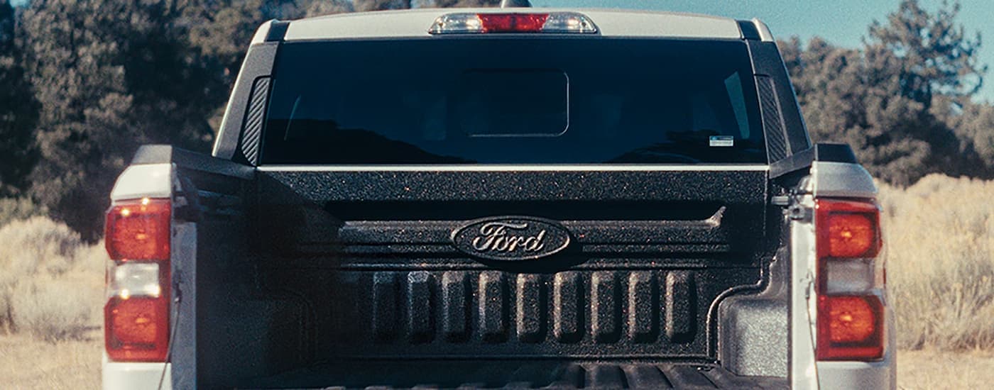 Bed of a white 2026 Ford Maverick