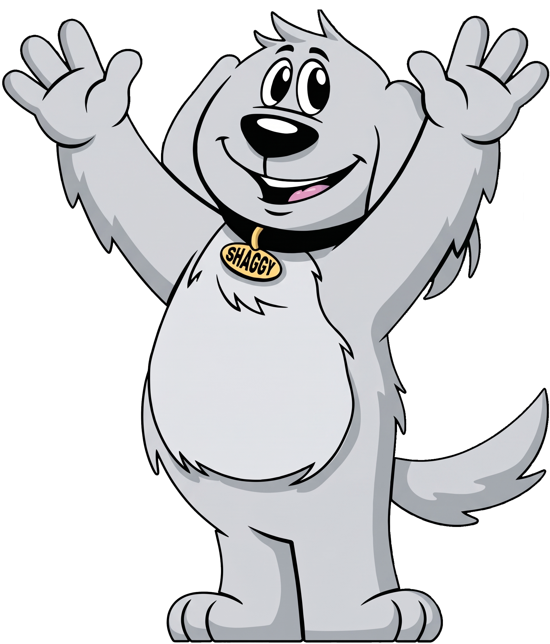 Galpin Mascot Shaggy Hands Raised