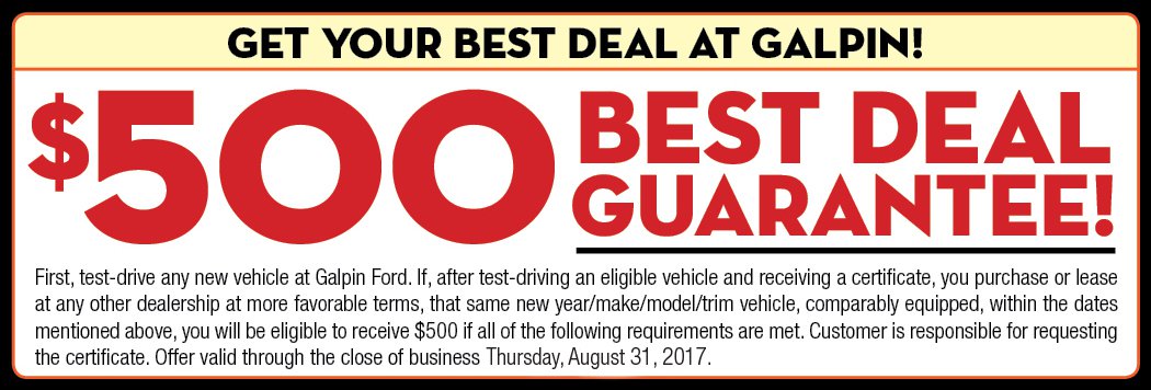 $500 Best Deal Guarantee