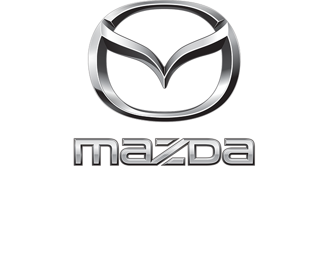 Galpin Mazda Logos Stacked Vert White