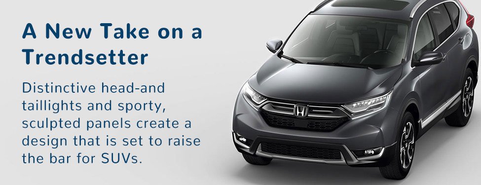 The exterior design of the CR-V is both sporty and refined, and shows off how we're redefining the modern family SUV. The exterior design of the CR-V is both sporty and refined, and shows off how we're redefining the modern family SUV.