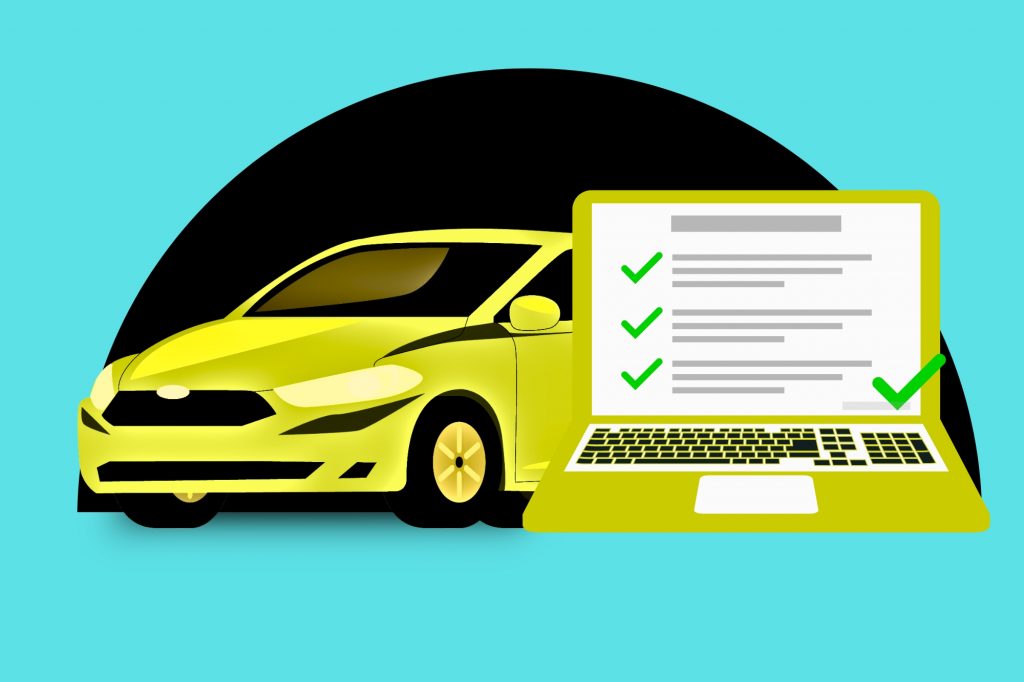 Car Vector Illustration With Laptop (2)