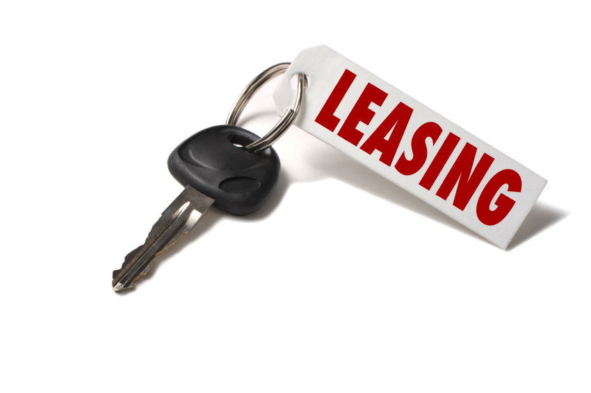 Car Key With Leasing Tag On White