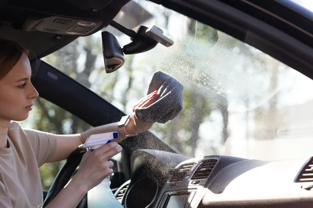 Cleaning A Car Windshield Inside
