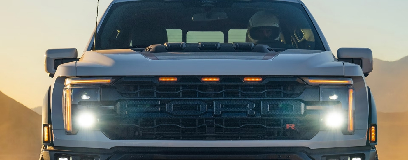 Front of a white 2026 Ford F-150 Raptor R