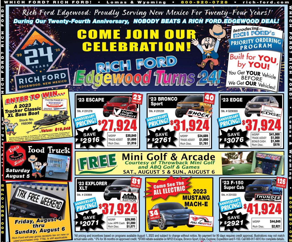 Weekly Ads Specials Rich Ford Edgewood Sales Edgewood, NM