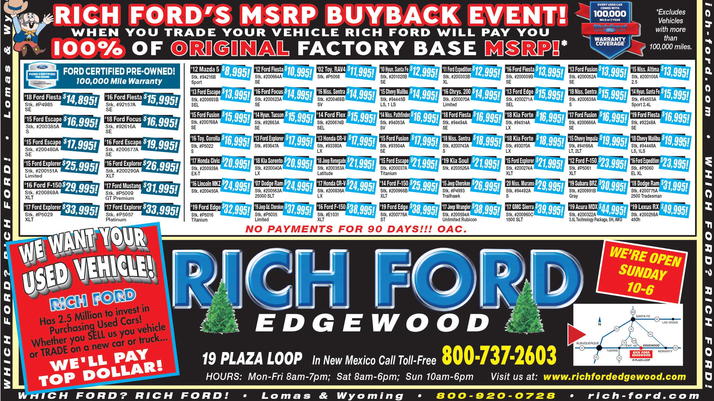 Weekly Ads Specials Rich Ford Edgewood Sales Edgewood, NM