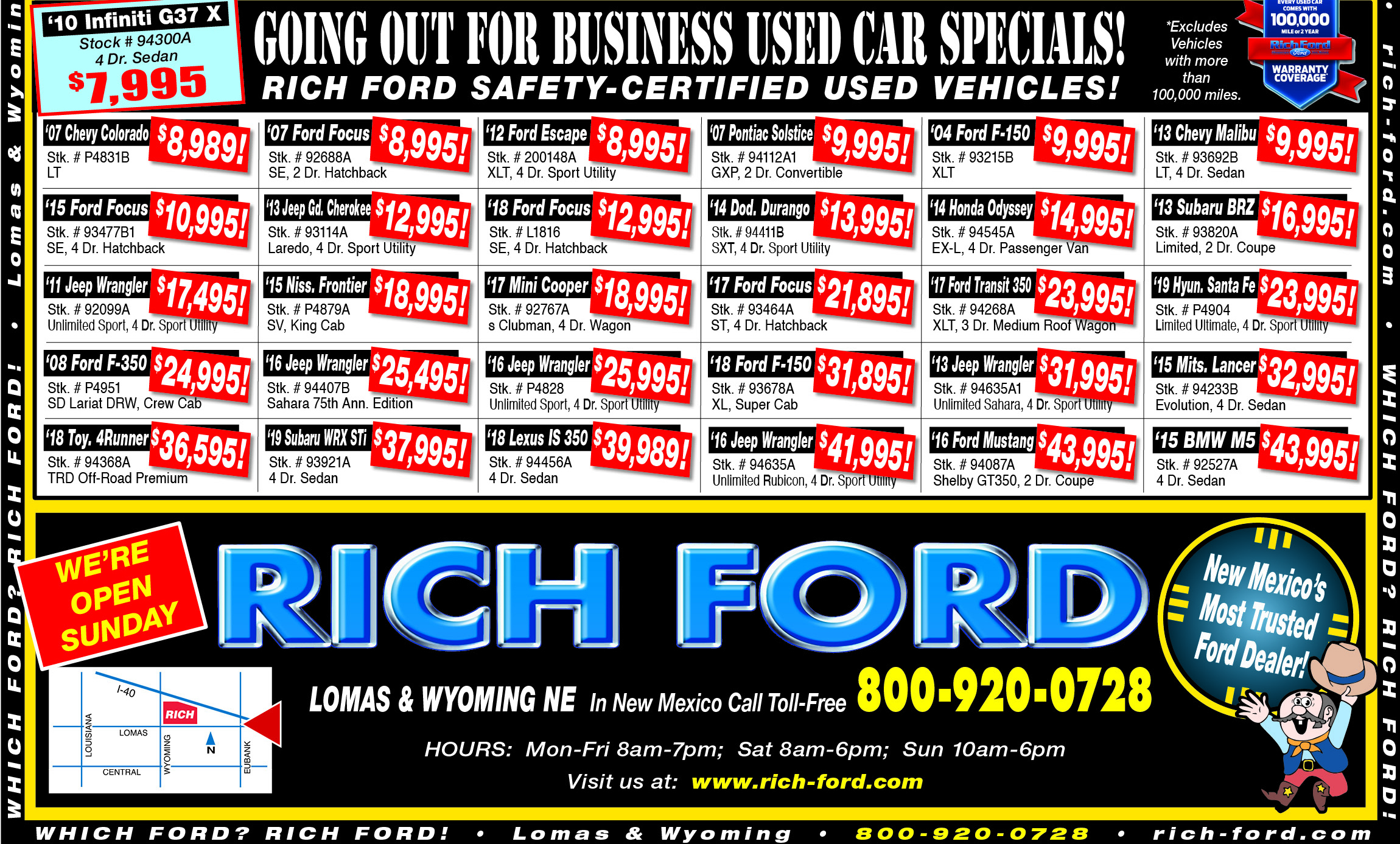 Weekly Ad Specials Rich Ford Sales Albuquerque, NM