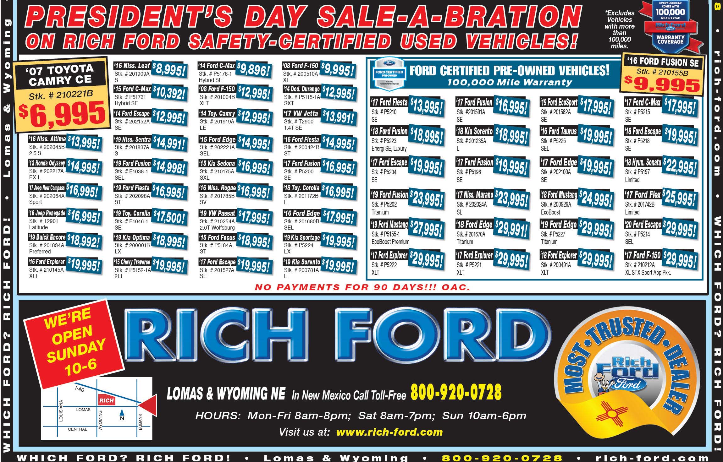 Weekly Ad Specials Rich Ford Sales Albuquerque, NM