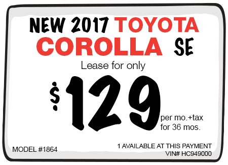 New 2017 Toyota Corolla LE Lease Offer