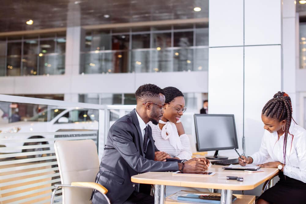 Finance expert working with buyers