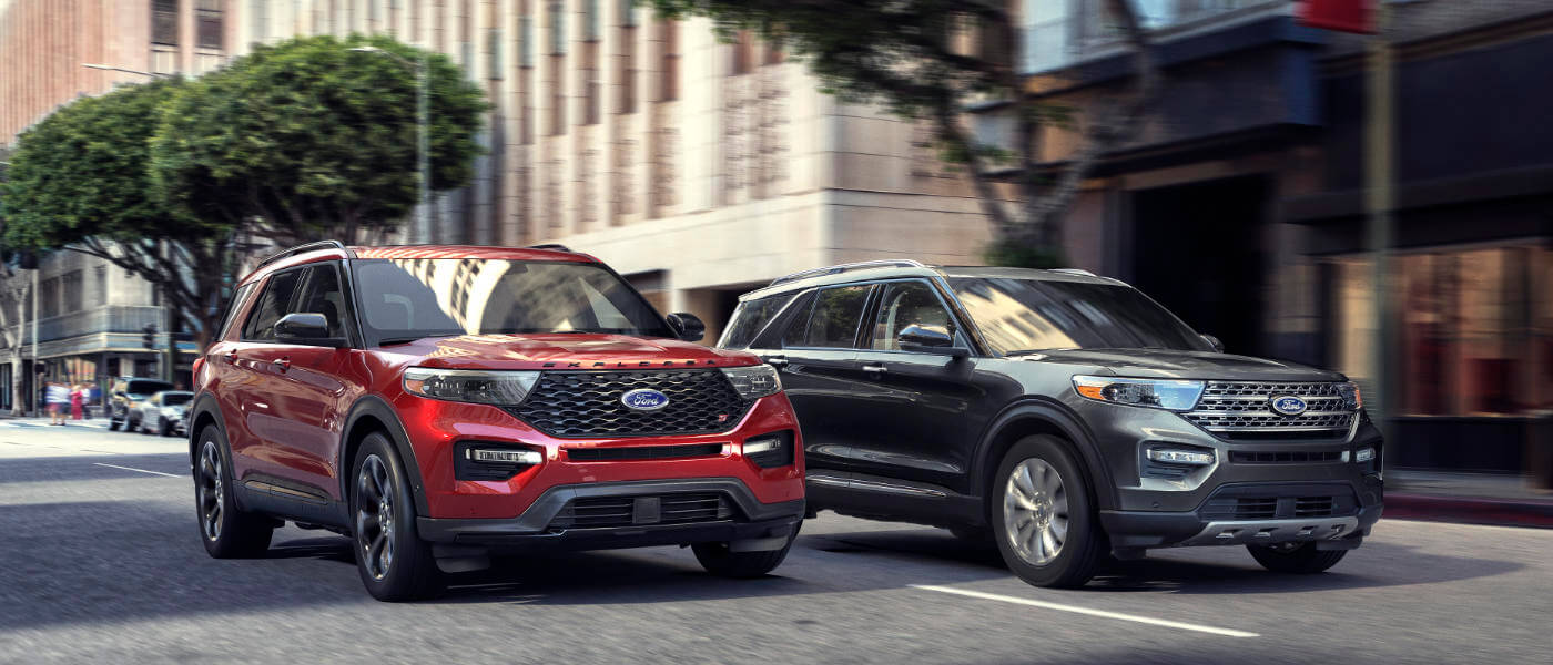 2020 Ford Explorers side by side