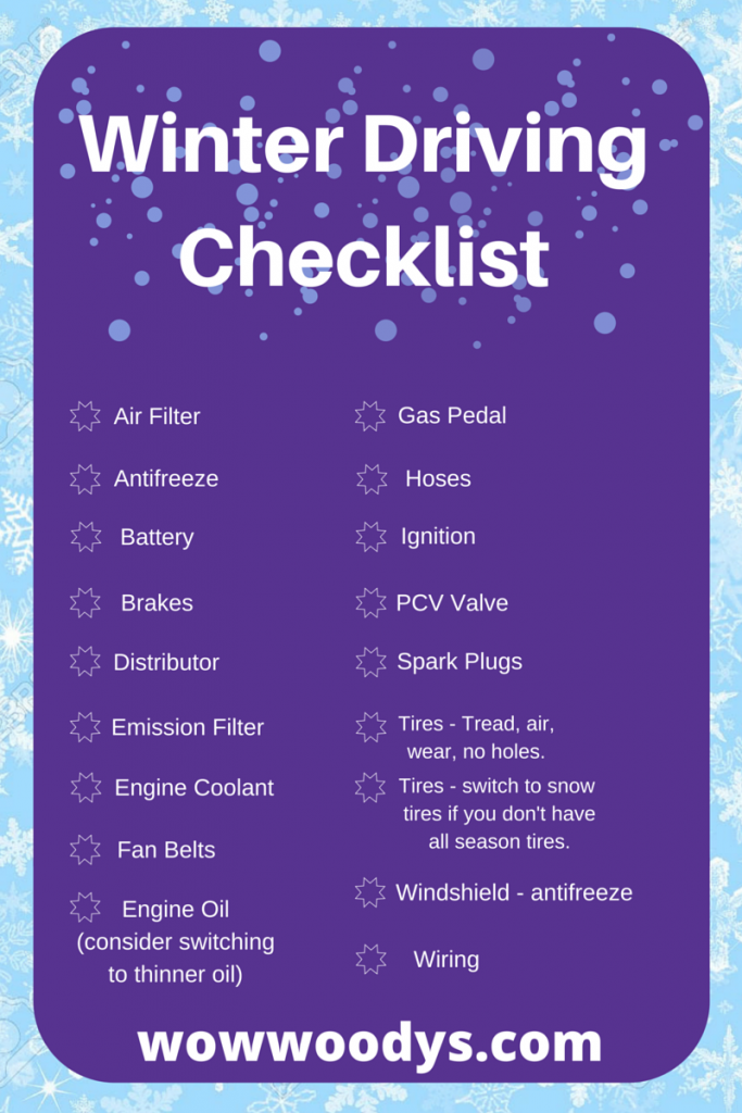 car maintenance checklist for winter califrina